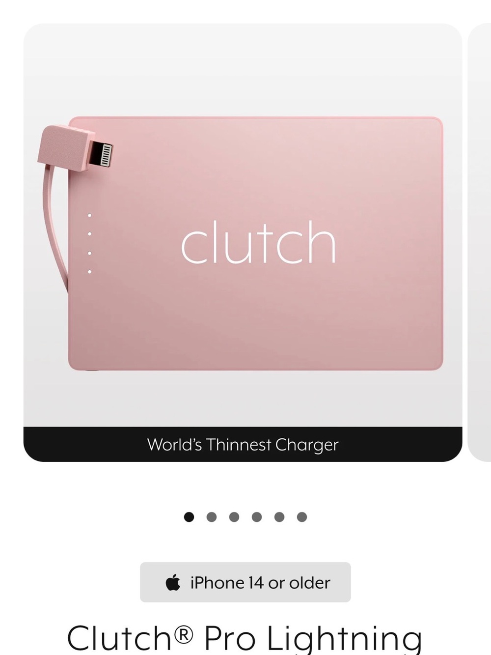 Clutch® Pro Lightning • iPhone 14 or older Portable Charger Power Bank - Pink